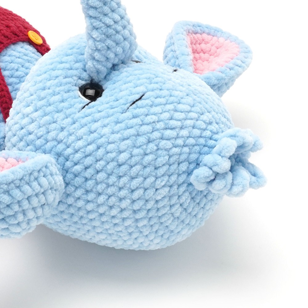 Вязаная игрушка амигуруми Слоник плюшевый 30см голубой (29711) 3