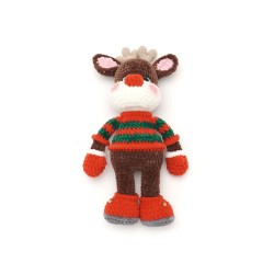  Вязаная игрушка амигуруми Олень плюшевый 35см коричневый (29712)