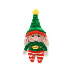  Вязаная игрушка амигуруми Гномик плюшевый 30см зеленый (29713)