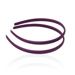 Набор обручей заготовок в атласной ленте 0.9см баклажановый (13263)